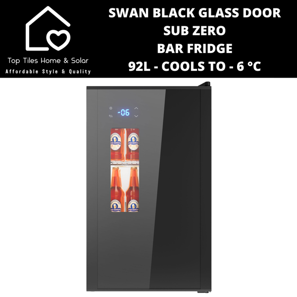 Swan Glass Door Sub Zero Bar Fridge - 92L - Cools to - 6 °C
