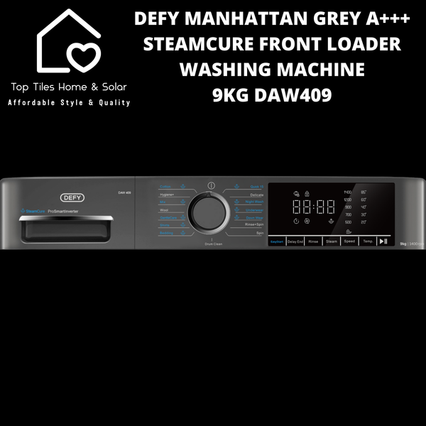 Defy Manhattan Grey A+++ SteamCure Front Loader Washing Machine - 9kg DAW409