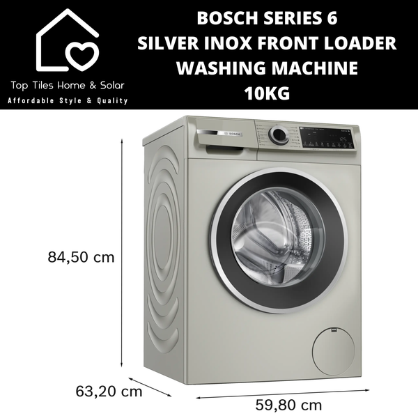 Bosch Series 6 - Silver Inox Front Loader Washing Machine - 10kg