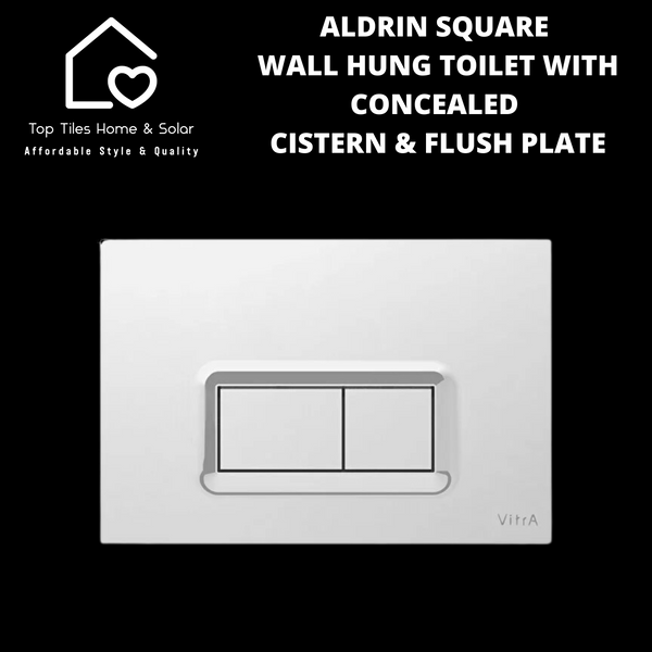 Aldrin White Wall Hung Toilet with Vitra Concealed Cistern & Flush Plate