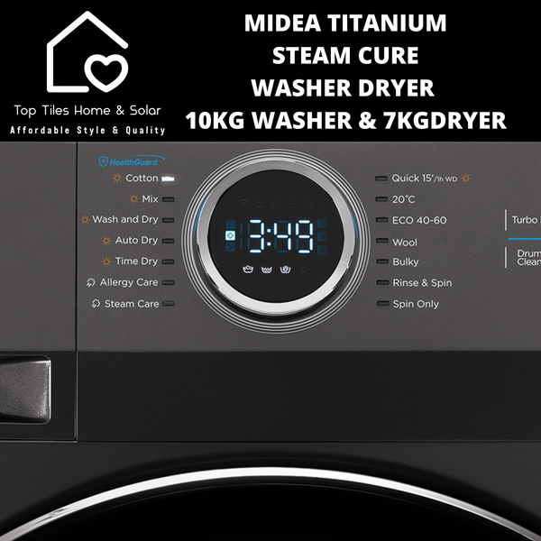 Midea Titanium Steam Cure Washer Dryer - 10/7kg Washer Dryer