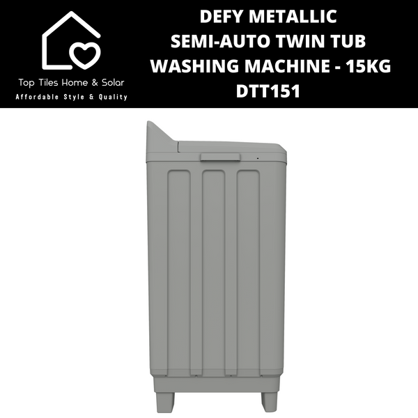 Defy Metallic Semi-Auto Twin Tub Washing Machine - 15kg DTT151