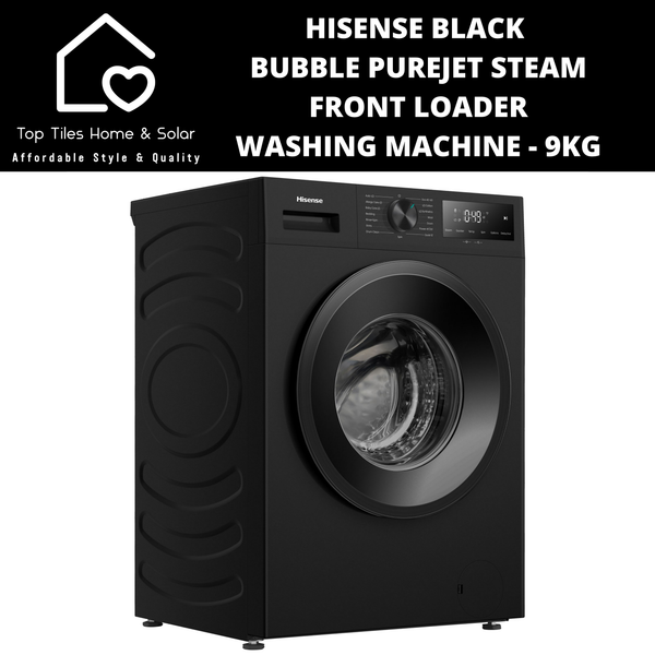 Hisense Black iBubble PureJet Steam Front Loader Washing Machine - 9kg