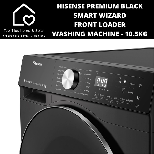 Hisense Premium Black Smart Front Loader Washing Machine - 10.5kg