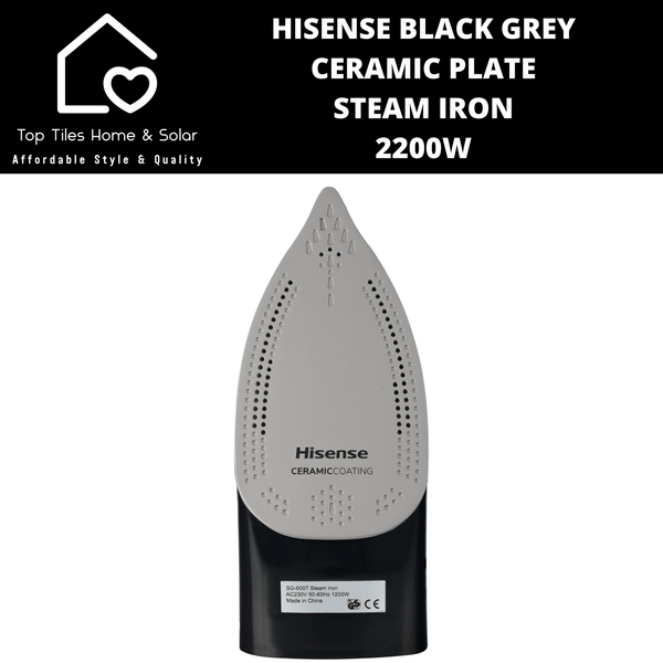 Hisense Black Grey Ceramic Plate Steam Iron - 2200W