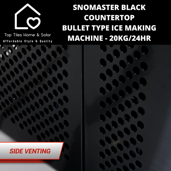 SnoMaster Black Countertop Bullet Type Ice Making Machine - 20kg/24Hr