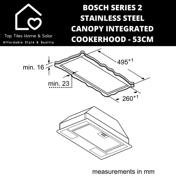 Bosch Series 2 - Stainless Steel Canopy Integrated Cookerhood - 53cm