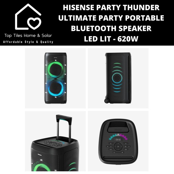 Hisense Party Thunder Ultimate Party Portable Bluetooth Speaker LED Lighting - 620W