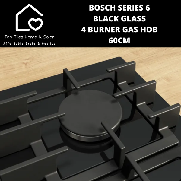 Bosch Series 6 - Black Glass 4 Burner Gas Hob - 60cm