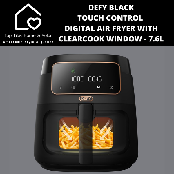 Defy Black Touch Control Digital Air Fryer with ClearCook Window - 7.6L