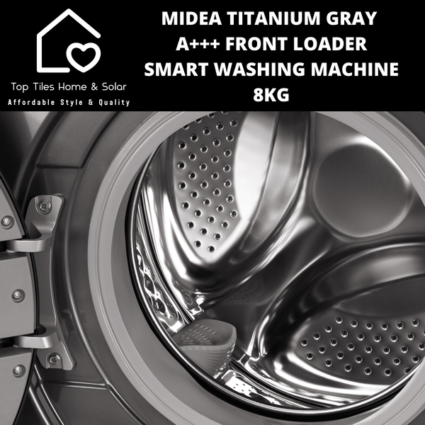 Midea Titanium Gray A+++ Front Loader Smart Washing Machine - 8kg