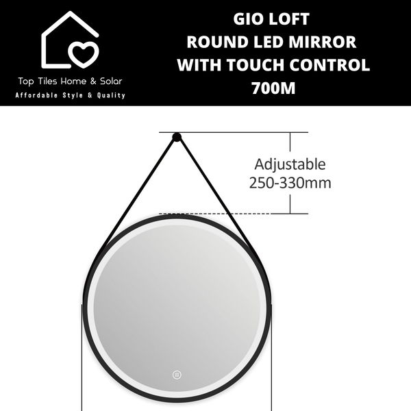 Gio Loft Round LED Mirror with Touch Control - 700m