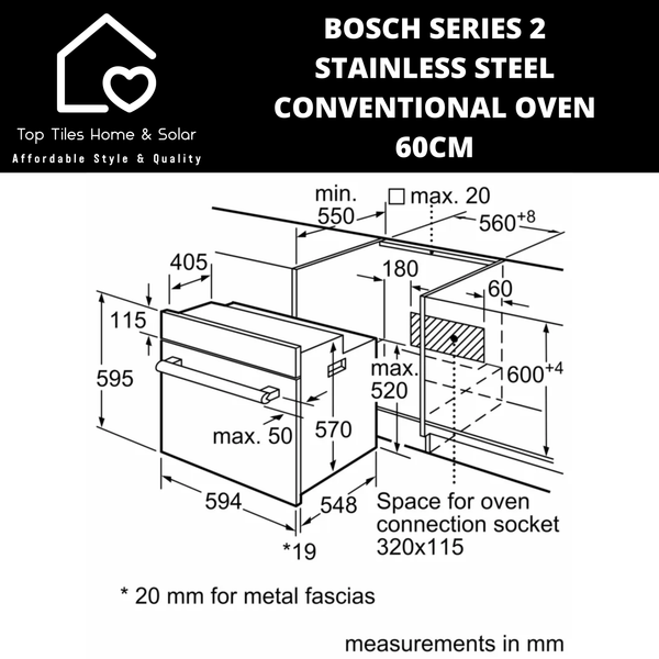 Bosch Series 2 - Stainless Steel Conventional Oven - 60cm