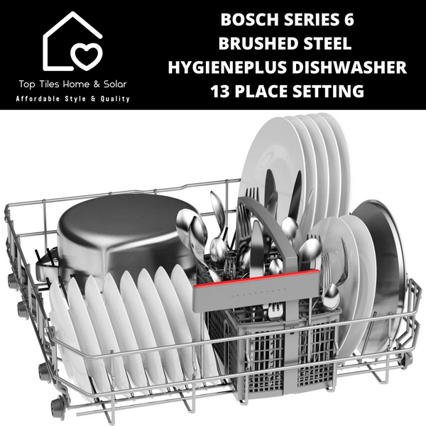 Bosch Series 6 - Brushed Steel HygienePlus Dishwasher - 13 Place Setting