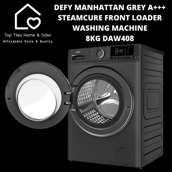 Defy Manhattan Grey A+++ SteamCure Front Loader Washing Machine - 8kg DAW408