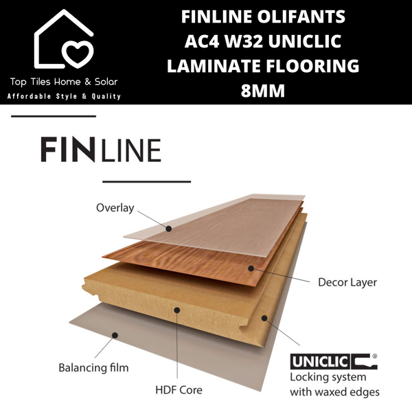 FINline Olifants AC4 W32 UniClic Laminate Flooring - 8mm
