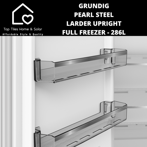 Grundig Pearl Steel Larder Upright Full Freezer - 286L