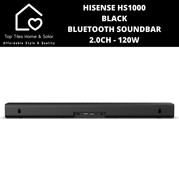 Hisense HS1000 Black Bluetooth Soundbar 2.0Ch - 120W