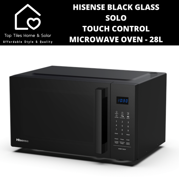 Hisense Black Glass Solo Touch Control Microwave Oven - 28L