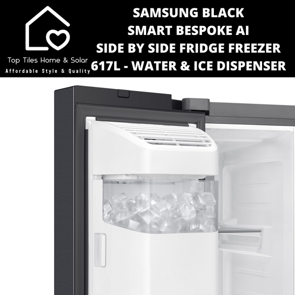 Samsung Black Smart Bespoke Ai Side by Side Fridge Freezer - 617L