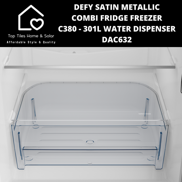 Defy Satin Metallic Combi Fridge Freezer C380 - 301L Water Dispenser DAC632