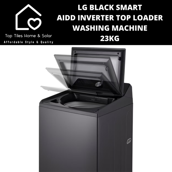 LG Black Smart AIDD Inverter Top Loader Washing Machine - 23kg