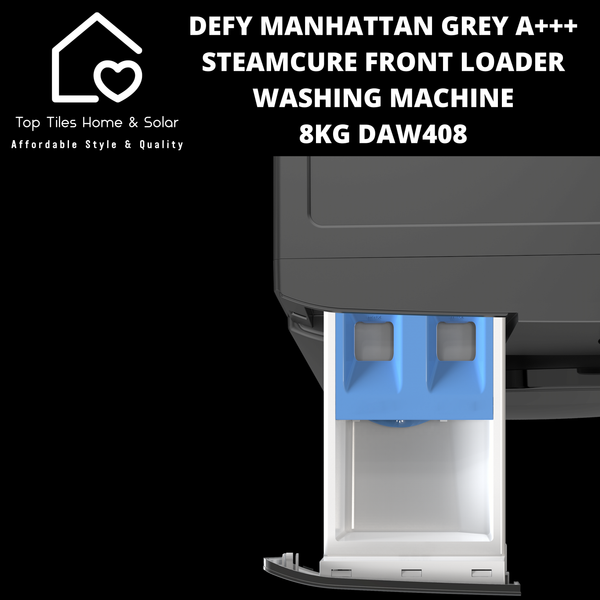 Defy Manhattan Grey A+++ SteamCure Front Loader Washing Machine - 8kg DAW408