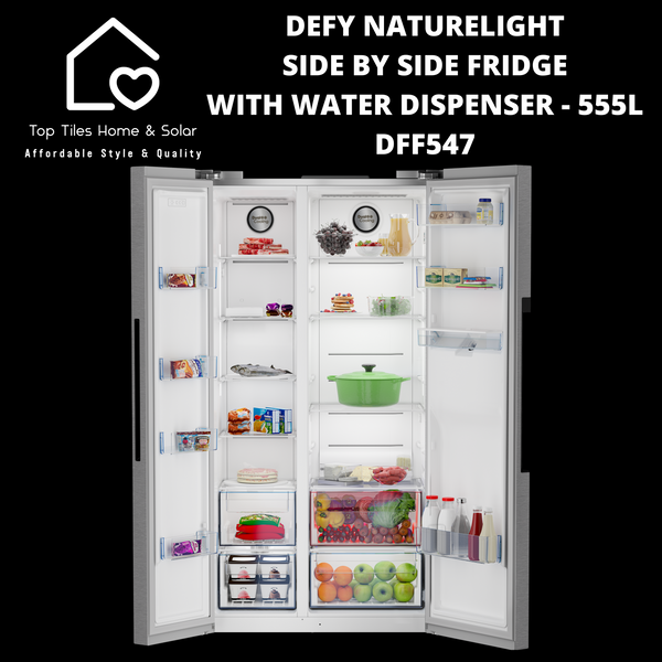 Defy NatureLight Side By Side Fridge with Water Dispenser - 555L DFF547