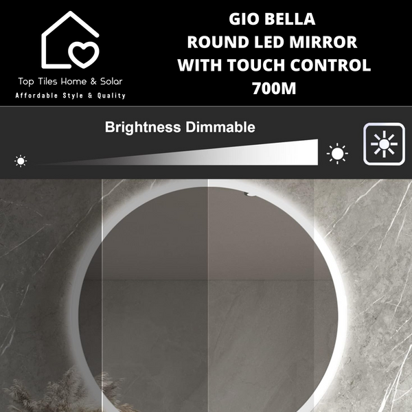 Gio Bella Round LED Mirror with Touch Control - 700m