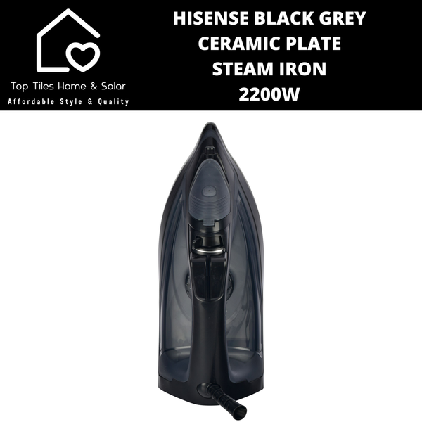 Hisense Black Grey Ceramic Plate Steam Iron - 2200W