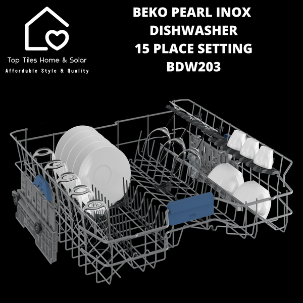 Beko Pearl Inox Dishwasher - 15 Place Setting - BDW203