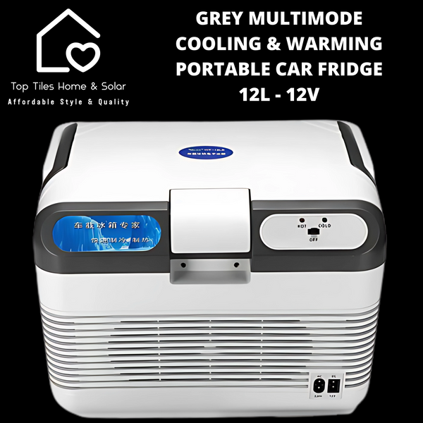 Grey Multimode Cooling & Warming Portable Car Fridge - 12L - 12V