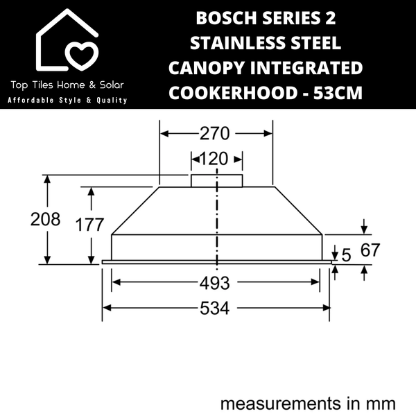 Bosch Series 2 - Stainless Steel Canopy Integrated Cookerhood - 53cm
