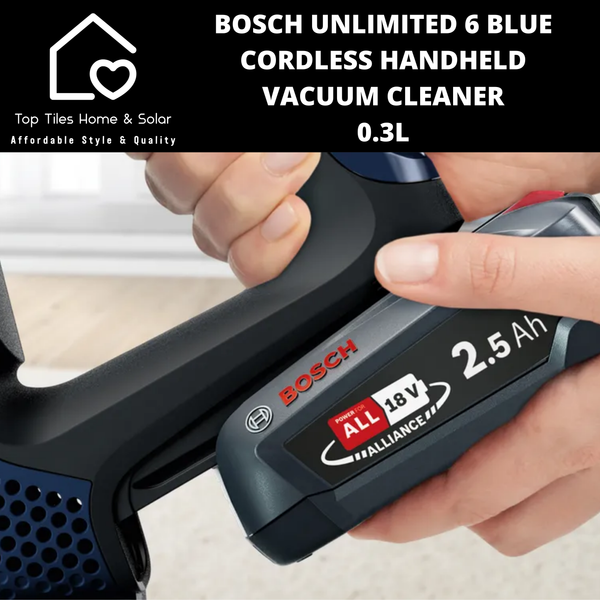 Bosch Unlimited 6 - Blue Cordless Handheld Vacuum Cleaner - 0.3L