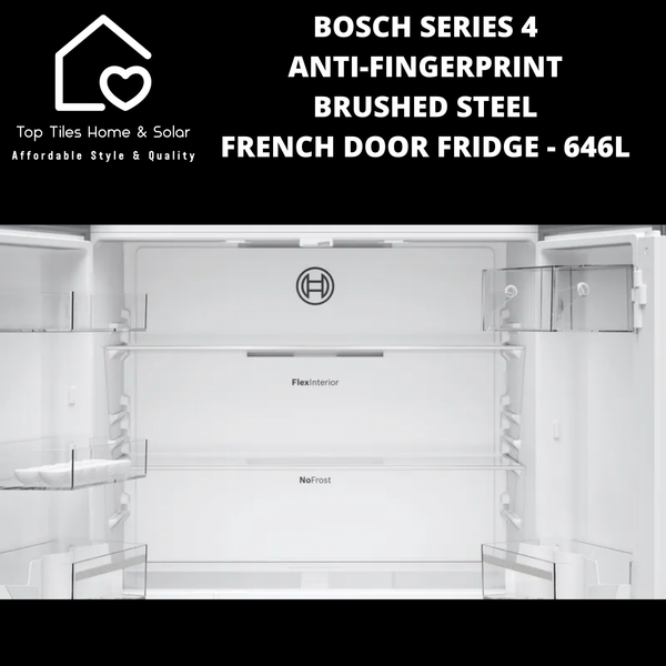 Bosch Series 4 - Anti-Fingerprint Brushed Steel French Door Fridge - 646L