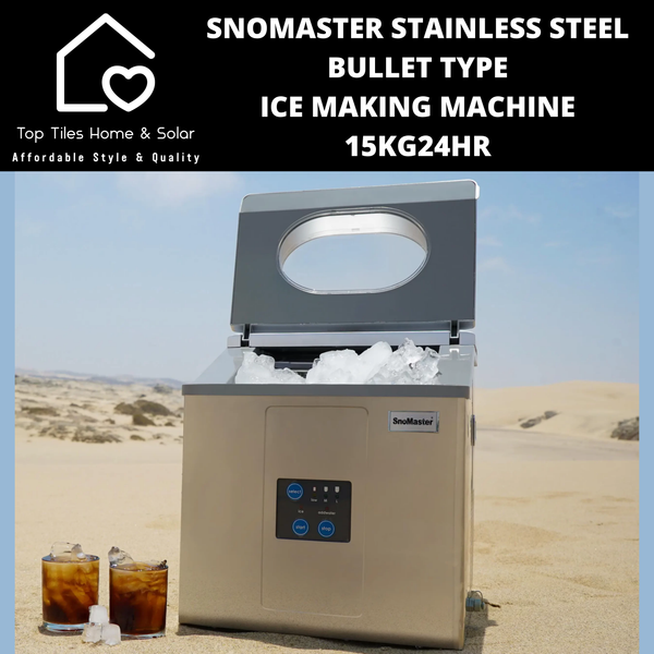 SnoMaster Stainless Steel Bullet Type Ice Making Machine - 15kg/24hr