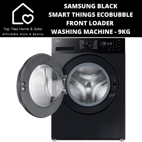 Samsung Black Smart Things EcoBubble Front Loader Washing Machine - 9kg