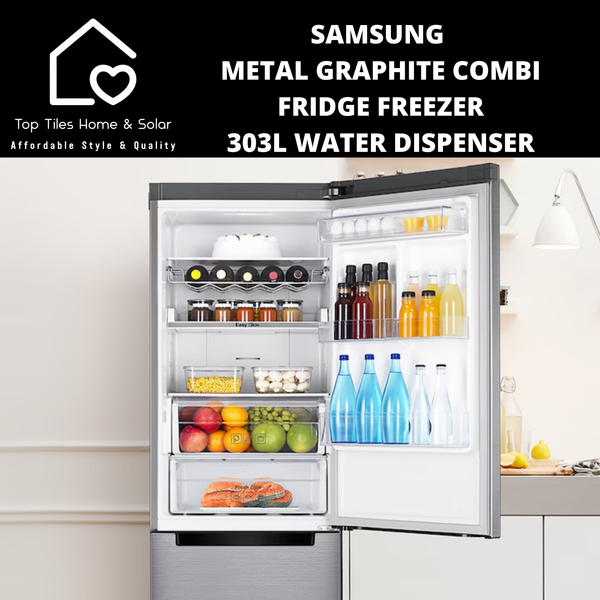 Samsung Metal Graphite Combi Fridge Freezer - 303L Water Dispenser
