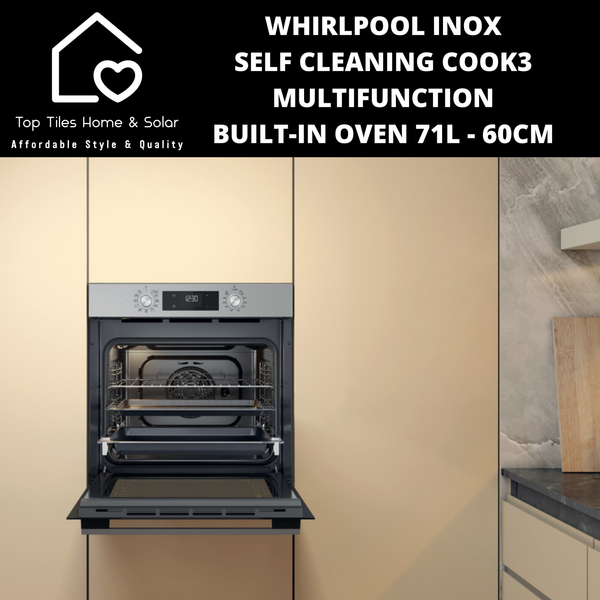 Whirlpool Inox Self Cleaning Cook3 Multifunction Built-In Oven 71L - 60cm