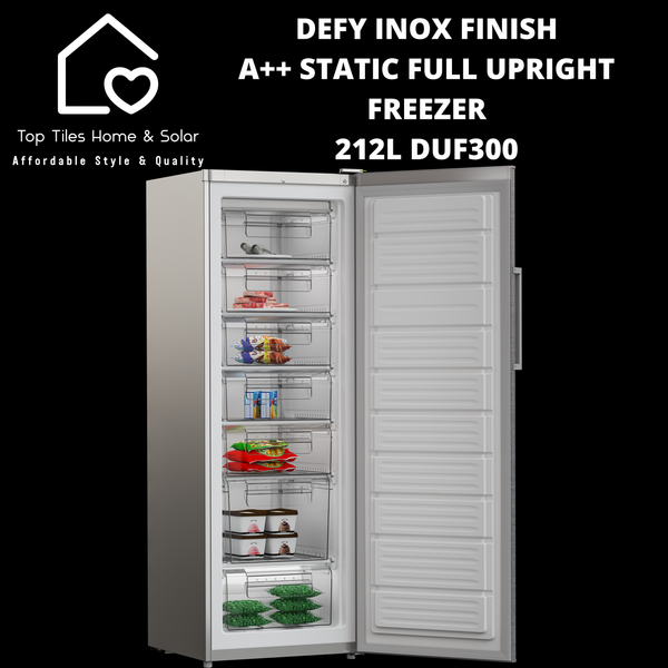 Defy Inox Finish A++ Static Full Upright Freezer - 212L DUF300