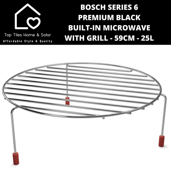 Bosch Series 6 - Premium Black Built-in Microwave with Grill - 59cm - 25L