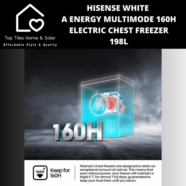 Hisense White A Energy Multimode 160H Electric Chest Freezer - 198L