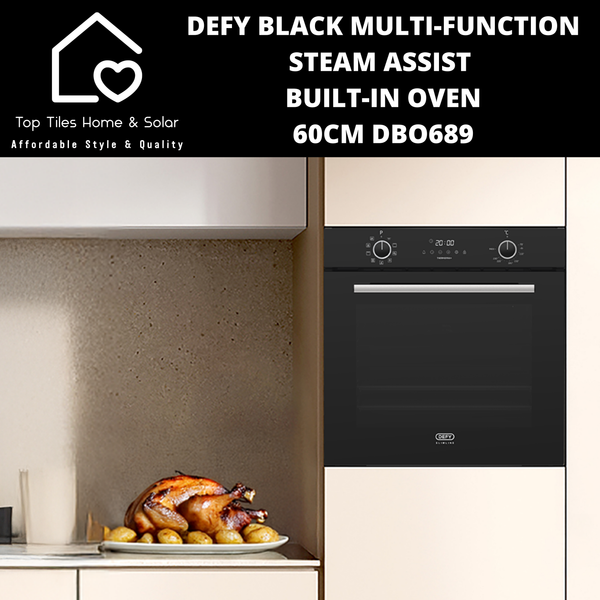 Defy Black Multi-Function Steam Assist Built-in Oven - 60cm DBO689
