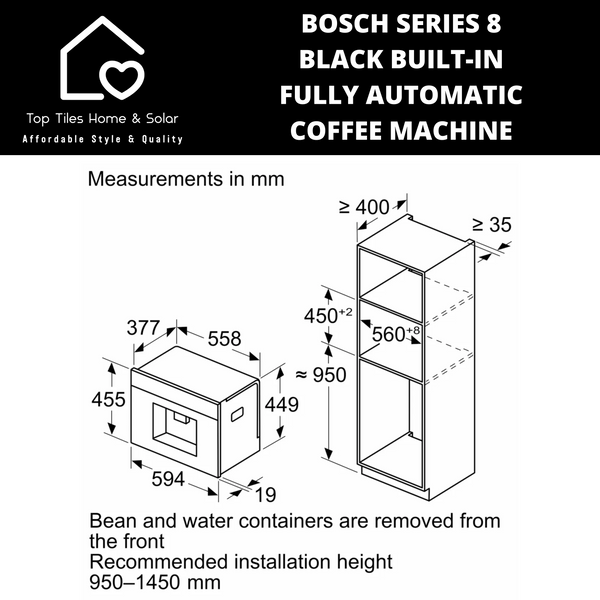 Bosch Series 8 - Blk Built-in Fully Automatic Coffee Machine