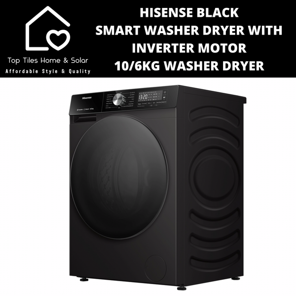 Hisense Black Smart Washer Dryer with Inverter Motor - 10/6kg Washer Dryer
