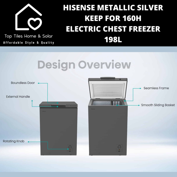 Hisense Metallic Silver Keep For 160H Electric Chest Freezer - 198L