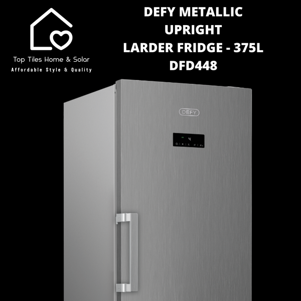 Defy Metallic Upright Larder Fridge - 375L DFD448