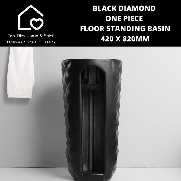 Black Diamond One Piece Floor Standing Basin - 420 x 820mm