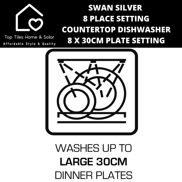 Swan Silver 8 Place Setting Countertop Dishwasher - 8 x 30cm Plate Setting