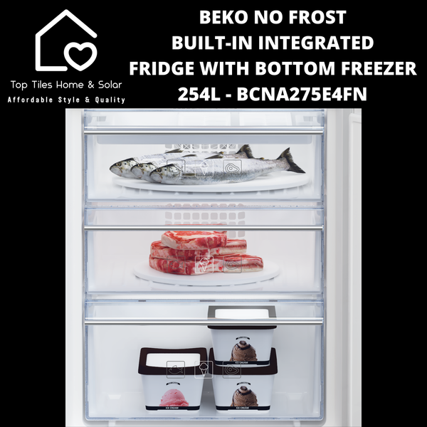 Beko No Frost Built-in Integrated Fridge Freezer - 254L BCNA275E4FN
